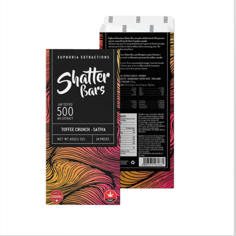 Toffee Crunch Shatter Bar 500mg - Sativa