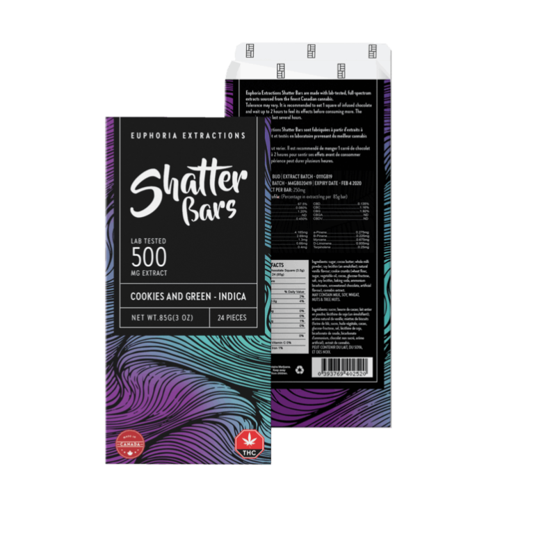 Cookies and Green Shatter Bar 500mg - Indica