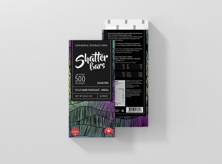 Vegan Dark Chocolate Shatter Bar 500mg - Indica