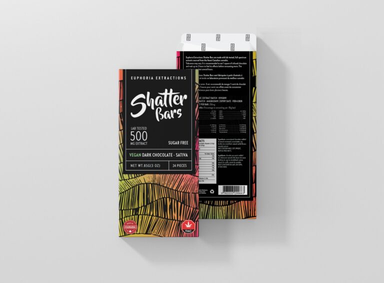 Vegan Dark Chocolate Shatter Bar 500mg - Sativa