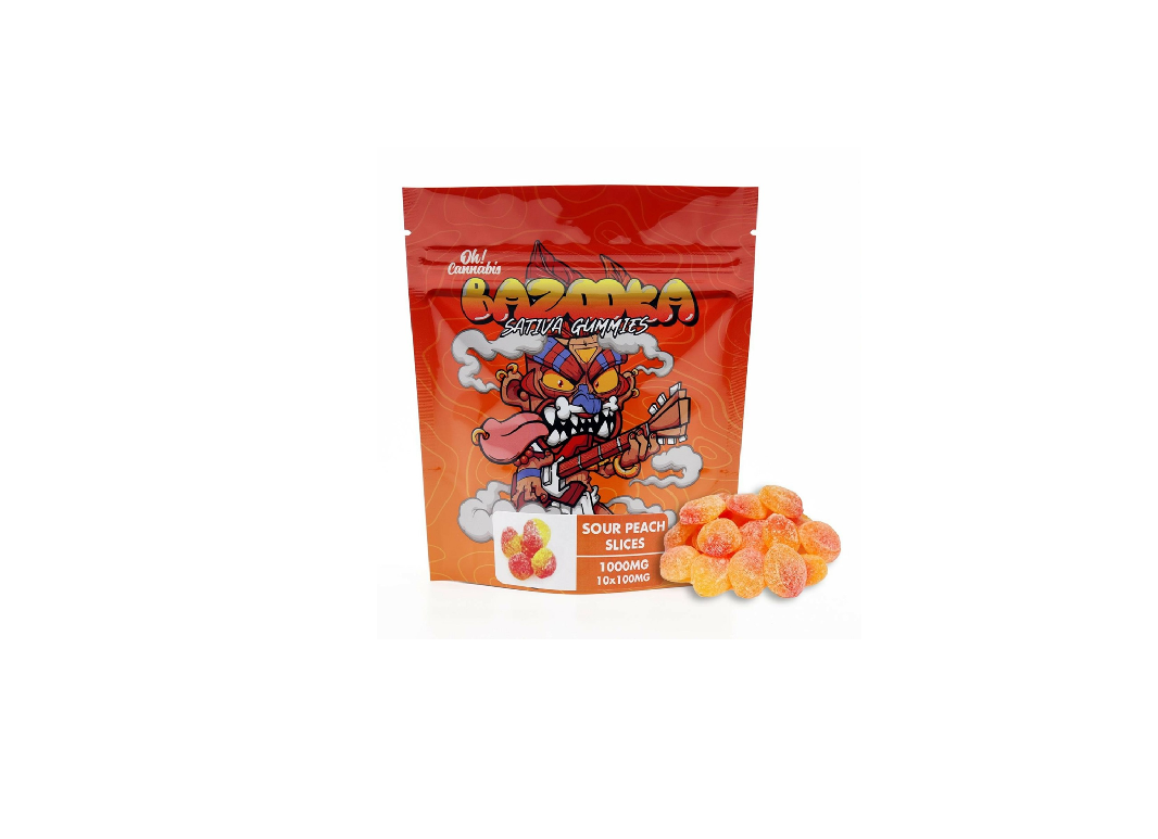 sourpeachsat Bazooka – Sour Peach Slices 1000mg - Image 1