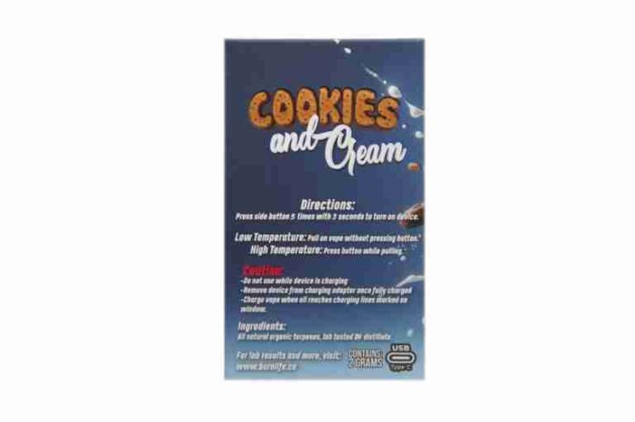 Burn Disposable Vapes – Cookies And Cream (Hybrid) (2 Gram) - Image 2