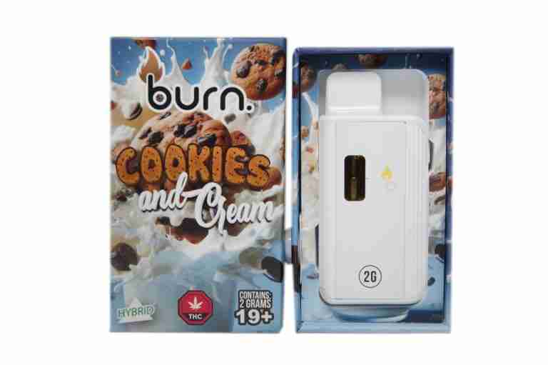 cookies-and-cream-front-768x511 Burn Disposable Vapes – Cookies And Cream (Hybrid) (2 Gram) - Image 1